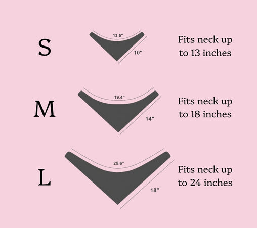 Size chart for Pet Bandana